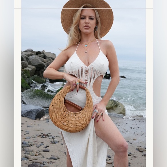 Ramla Handbags - Ramla Ocean half moon bag Perfect summer bag!00% Vegan Leather